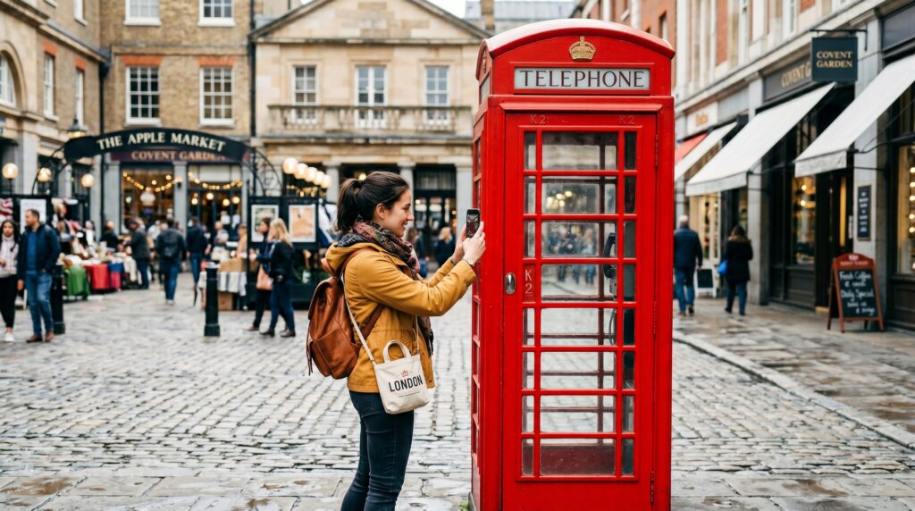 Red K2 Telephone Booth at Broad Court