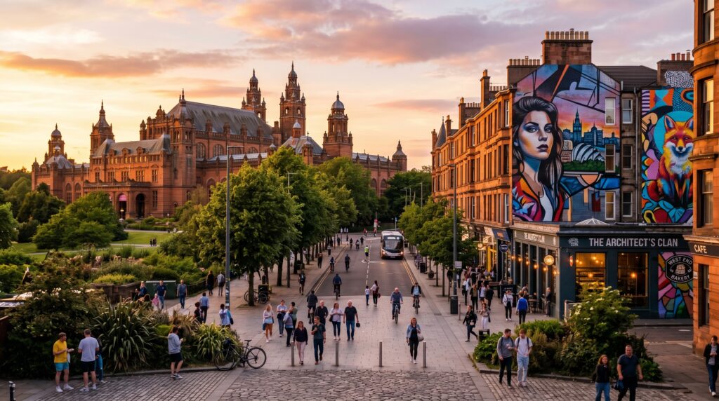 Glasgow West End at golden 202606011003